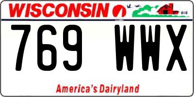 WI license plate 769WWX
