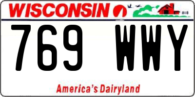 WI license plate 769WWY