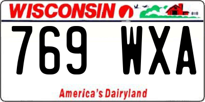 WI license plate 769WXA