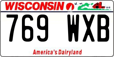 WI license plate 769WXB