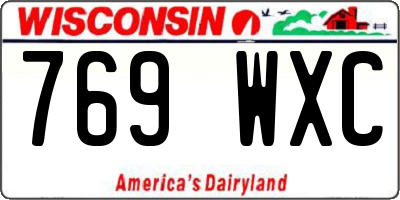WI license plate 769WXC