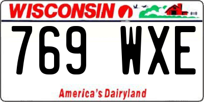 WI license plate 769WXE