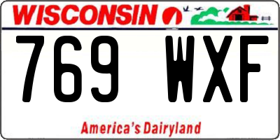 WI license plate 769WXF