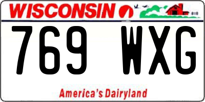 WI license plate 769WXG