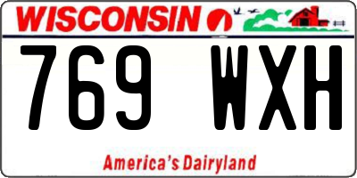 WI license plate 769WXH