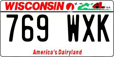WI license plate 769WXK