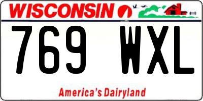 WI license plate 769WXL