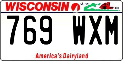 WI license plate 769WXM