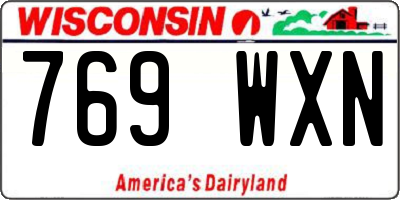WI license plate 769WXN