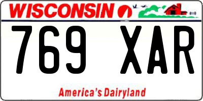 WI license plate 769XAR