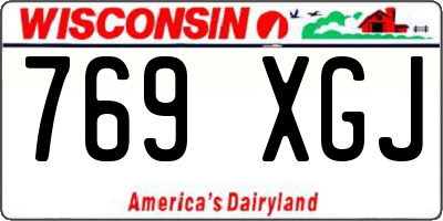 WI license plate 769XGJ