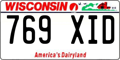 WI license plate 769XID