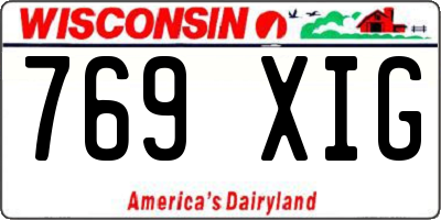 WI license plate 769XIG