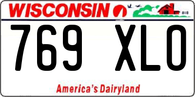 WI license plate 769XLO