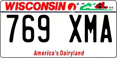 WI license plate 769XMA