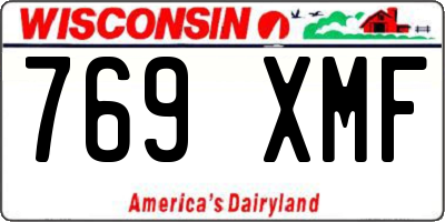 WI license plate 769XMF