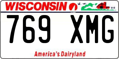WI license plate 769XMG