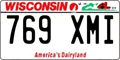 WI license plate 769XMI