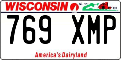 WI license plate 769XMP