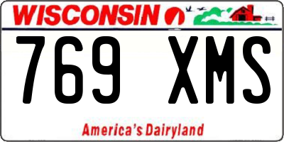 WI license plate 769XMS