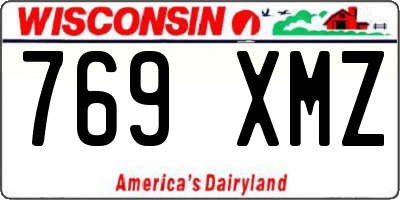 WI license plate 769XMZ