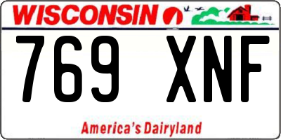 WI license plate 769XNF