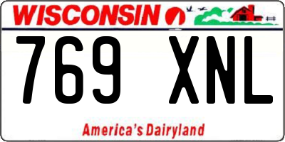 WI license plate 769XNL