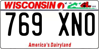 WI license plate 769XNO