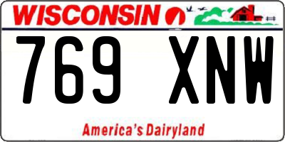 WI license plate 769XNW
