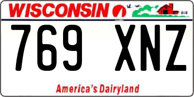 WI license plate 769XNZ