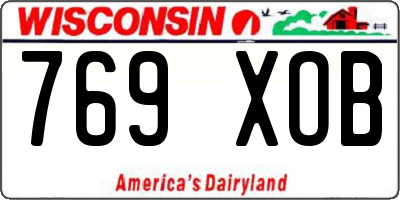WI license plate 769XOB