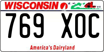 WI license plate 769XOC