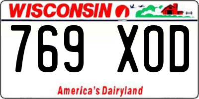 WI license plate 769XOD