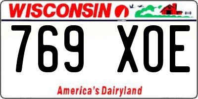 WI license plate 769XOE