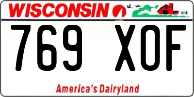 WI license plate 769XOF
