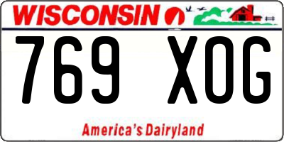 WI license plate 769XOG