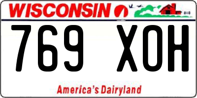 WI license plate 769XOH