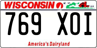 WI license plate 769XOI