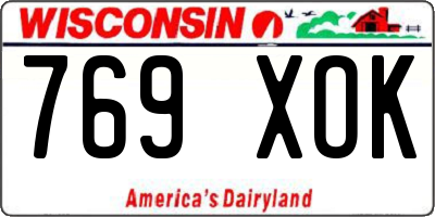 WI license plate 769XOK