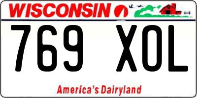 WI license plate 769XOL