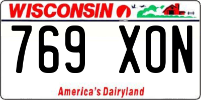 WI license plate 769XON