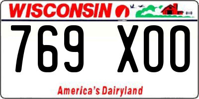 WI license plate 769XOO