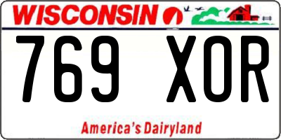 WI license plate 769XOR