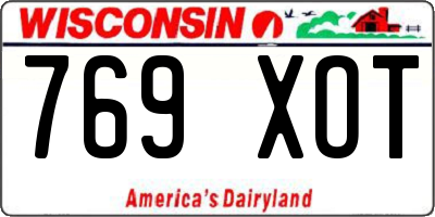 WI license plate 769XOT