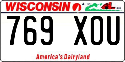 WI license plate 769XOU