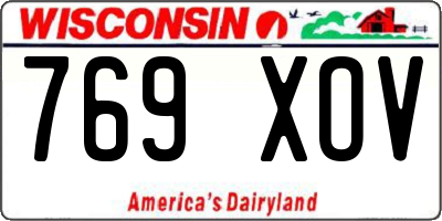 WI license plate 769XOV