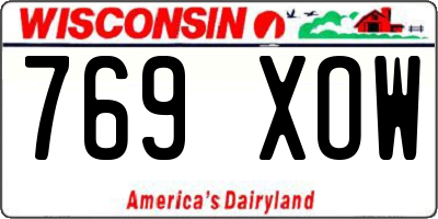 WI license plate 769XOW