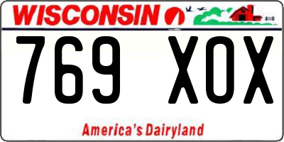 WI license plate 769XOX