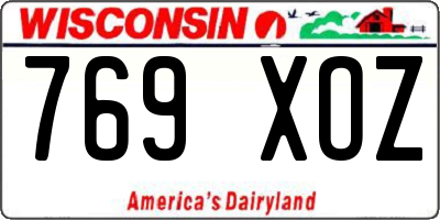 WI license plate 769XOZ