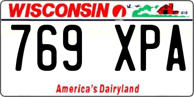 WI license plate 769XPA
